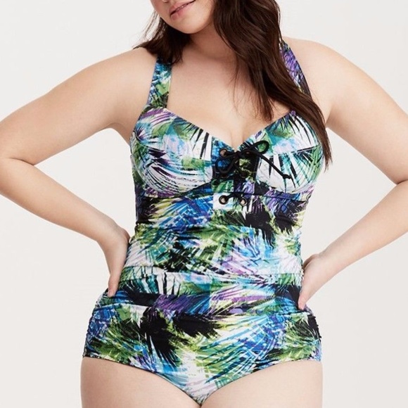 torrid Other - TORRID 4/4X SwimSuit One Piece Tropical Palm